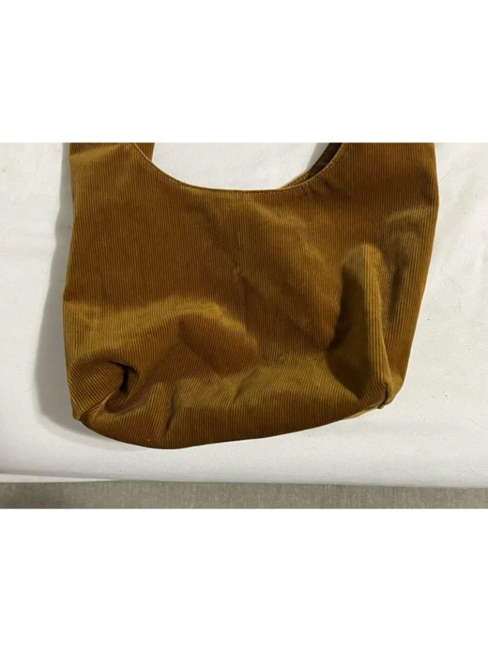 MERIT Beauty corduroy tie bag knapsack makeup bag Brown Tan
